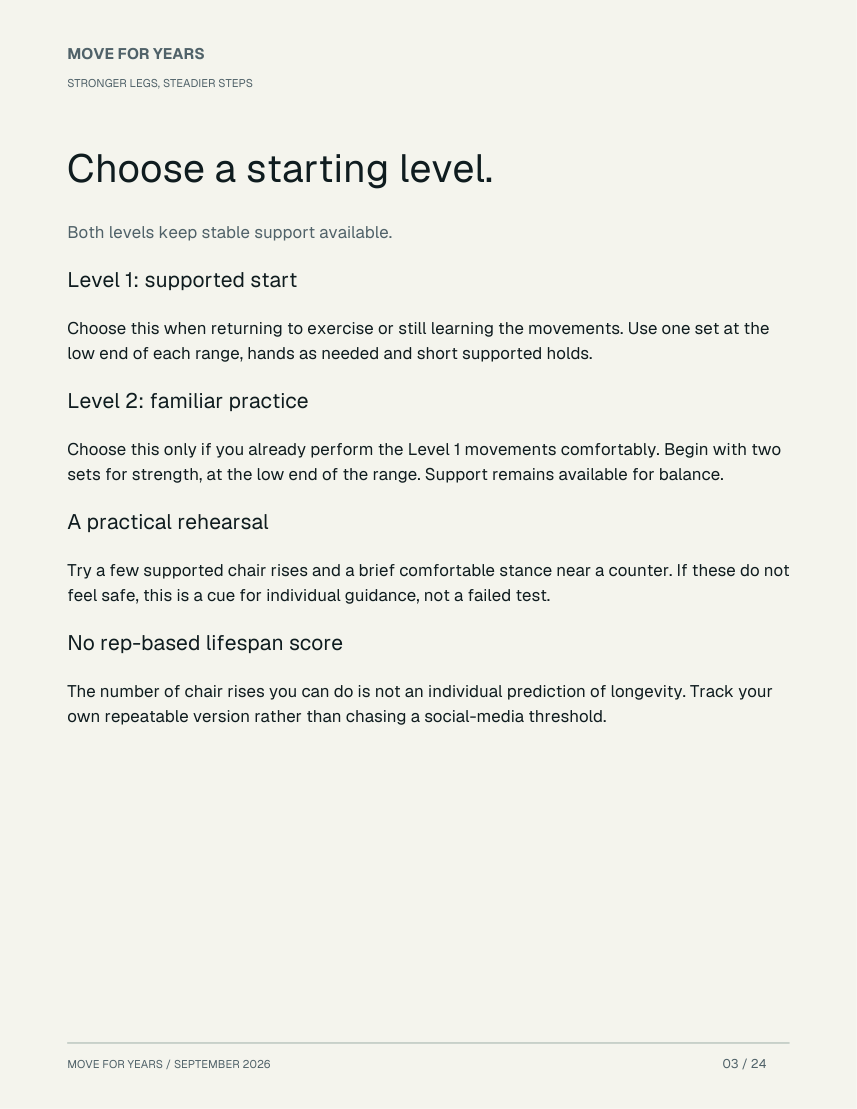 Sample planning page from Stronger Legs, Steadier Steps